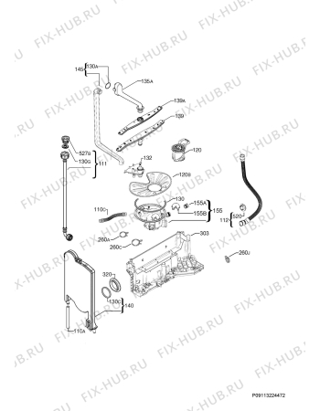 Взрыв-схема посудомоечной машины Zanussi ZDT21006FA - Схема узла Hydraulic System 272